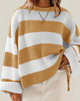 Helvano | Lockerer Colorblock-Strickpullover für Damen