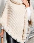 Helvano | Poncho mit Plüschbesatz für Damen