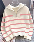 Helvano | Gestreifter Troyer-Pullover für Damen