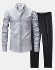 Helvano | Herren-Set gestreiftes Hemd & Slim-Fit Hose