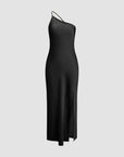 Helvano | Satin-Maxikleid mit Rückenschlitz für Damen