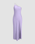 Helvano | Satin-Maxikleid mit Rückenschlitz für Damen