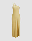 Helvano | Satin-Maxikleid mit Rückenschlitz für Damen