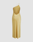 Helvano | Satin-Maxikleid mit Rückenschlitz für Damen