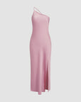 Helvano | Satin-Maxikleid mit Rückenschlitz für Damen