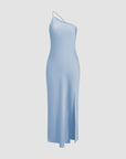 Helvano | Satin-Maxikleid mit Rückenschlitz für Damen