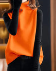 Helvano | Ärmellose Rollkragen-Strickweste für Damen