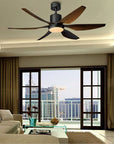 Helvano | LED-Deckenventilator mit Licht, Semi-Flush
