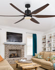 Helvano | LED-Deckenventilator mit Licht, Semi-Flush