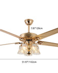 Helvano | Deckenventilator mit Licht im Landhausstil, 5-flammig