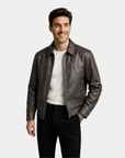 Helvano | Strukturierte Kunstlederjacke für Herren