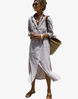 Helvano | Gestreiftes Midikleid im Relaxed-Fit für Damen