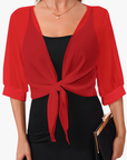 Helvano | Boléro-Strickjacke mit Schleife für Damen