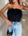 Helvano | Bandeau-Top mit Federn für Damen