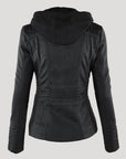 Helvano | Damen Kunstlederjacke mit Kapuze