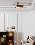 Helvano | Deckenventilator mit Licht und Holzflügeln