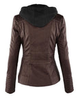 Helvano | Damen Kunstlederjacke mit Kapuze