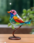 Helvano | Vogel-Fensterdeko aus Buntglas