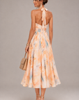 Helvano | Neckholder-Kleid für Damen in Orange