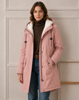 Helvano | Warmer Wintermantel mit Kapuze für Damen