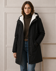 Helvano | Warmer Wintermantel mit Kapuze für Damen