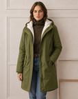 Helvano | Warmer Wintermantel mit Kapuze für Damen