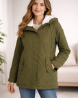 Helvano | Lange Winterjacke mit Kapuze und Futter für Damen