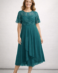 Helvano | Midikleid mit Spitze und Chiffon für Damen