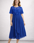 Helvano | Midikleid mit Spitze und Chiffon für Damen