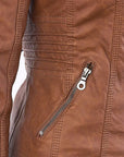 Helvano | Damen Kunstlederjacke mit Kapuze