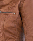 Helvano | Damen Kunstlederjacke mit Kapuze