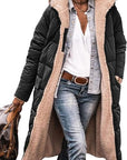 Helvano | Langer Wende-Steppmantel aus Sherpa-Fleece für Damen