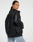 Helvano | Oversized Lederjacke für Damen