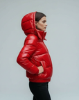 Helvano | Glänzende Winterjacke mit Kapuze für Damen