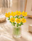 Helvano | Kunstblumen-Set mit Glasvase