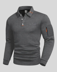 Helvano | Strukturiertes Langarm-Poloshirt für Herren
