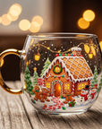 Helvano | Festliche Glastasse mit Motiv für Heissgetränke