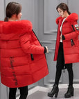 Helvano | Damen-Steppjacke mit Kapuze und Fellkragen