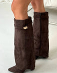 Helvano | Overknee-Stiefel mit Absatz und weitem Schaft für Damen
