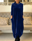 Helvano | Samtkleid mit Taschen für Damen