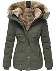 Helvano | Warme Winterjacke mit Fellkapuze für Damen