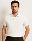 Helvano | Jacquard-Strick-Poloshirt für Herren