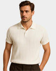 Helvano | Jacquard-Strick-Poloshirt für Herren