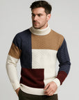 Helvano | Leichter Rollkragenpullover mit Patches für Herren
