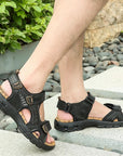 Helvano | Leder-Sandalen für Herren mit Klettverschluss