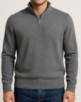 Helvano | Lockerer Herren-Strickpullover mit Reissverschluss