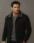 Helvano | Herrenjacke mit Kunstfell in Schwarz