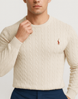 Helvano | Grobstrick-Pullover mit Zopfmuster für Herren