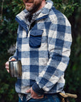 Helvano | Herren Fleece-Pullover mit Stehkragen und Karomuster