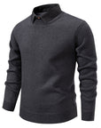 Helvano | Herren Strickpullover mit Kontrastkragen